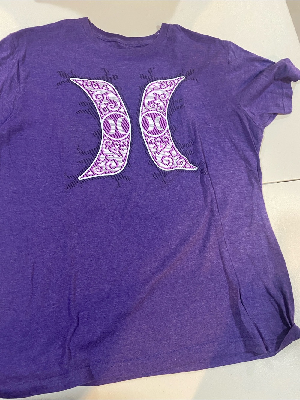 Hurley Purple Graphic Tee with White & Lavender Logo